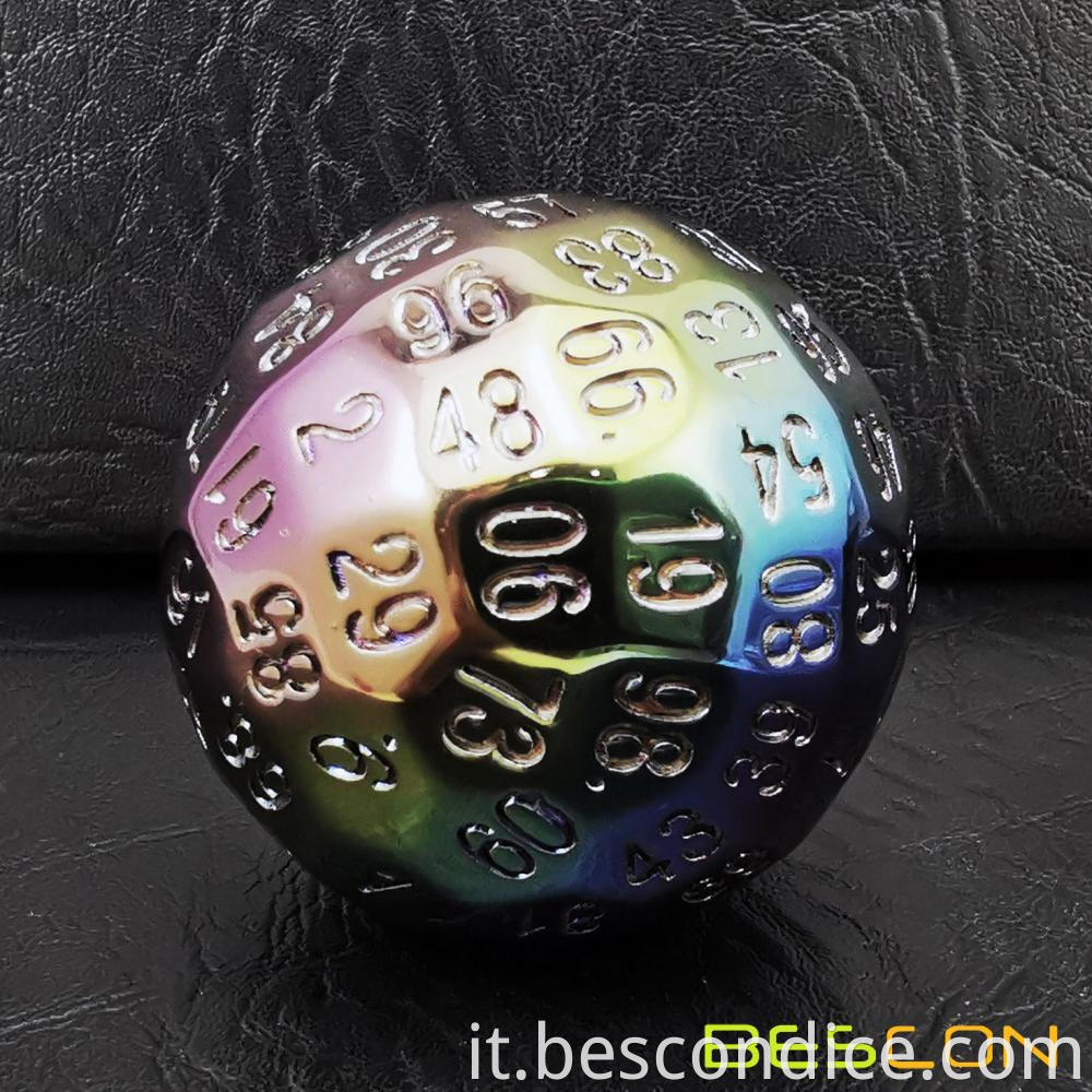 Polyhedral Metal Plating 100 Sided Dice 3